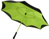 Inversiovärjätty 23" Yoon- suora sateenvarjo, musta, kalkinvihreä liikelahja logopainatuksella